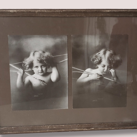 Cupid Awake and Cupid Asleep, Antique Framed Photographs Early Copies c. 1897 - Picture 2 of 8